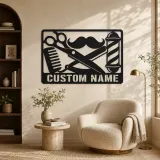 Personalized Barber Tools Metal Wall Art - lifestyle view 5