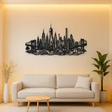 New York Skyline Flow Metal Wall Art | Travel and City Wall Decor