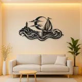 Moonlit Boat Metal Wall Art | Coastal and Nautical Wall Decor