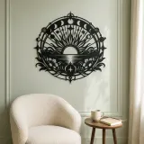 Sunrise Mandala Metal Wall Art | Spiritual Boho Metal Decor - lifestyle view 2