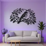 Bluebird Floral Arch Metal Wall Art | Wildlife Silhouette Decor