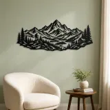 Wild Summit Trail Metal Wall Art | Nature Silhouette Decor - lifestyle view 2