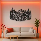 Winter Pine Forest Metal Wall Art | Nature Silhouette Decor
