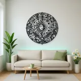 Zodiac Wheel Flow Metal Wall Art | Celestial Boho Wall Decor