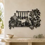 Chef Utensil Flow Metal Wall Art | Cozy Home Metal Decor - lifestyle view 3