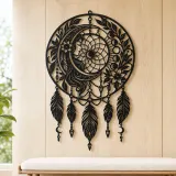 Dreamcatcher Moon Metal Wall Art | Spiritual Boho Metal Decor - lifestyle view 5