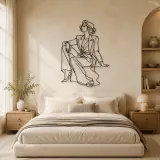Seated Runway Muse Metal Wall Art | Fashion Figure Wall Decor - lifestyle view 2
