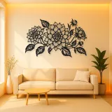 Dahlia Bloom Metal Wall Art | Botanical Metal Wall Decor