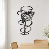 Ribbon Dancer Metal Wall Art | Movement Silhouette Decor - lifestyle view 4