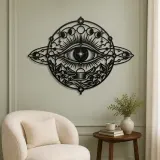 Cosmic Eye Symbol Metal Wall Art | Spiritual Boho Metal Decor - lifestyle view 2