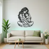 Mother Son Cuddle Metal Wall Art | Family Silhouette Decor