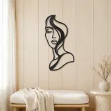 Abstract Half Face Metal Wall Art | Minimalist Woman Line Art - lifestyle view 5