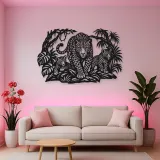 Leopard Jungle Metal Wall Art | Wildlife Silhouette Decor
