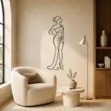 Side Profile Elegance Metal Wall Art | Fashion Figure Wall Decor - lifestyle view 5