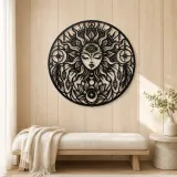 Third Eye Sun Metal Wall Art | Spiritual Boho Metal Decor - lifestyle view 5