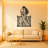 Balcony Embrace Metal Wall Art | Romantic Couple Decor