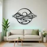 Five Line Horizon Metal Wall Art | Nature Silhouette Decor