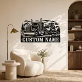 Personalized Heavy Haul Truck and Bulldozer Metal Wall Art - lifestyle view 5