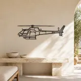 AS 350 B3 Helicopter Silhouette Metal Wall Art, Home Decor, Birthday Gift, Aircraft Silhouette - lifestyle view 3