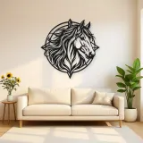 Horse Head Geometric Metal Wall Art | Equestrian Wall Decor