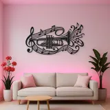 Trumpet Sound Ribbon Metal Wall Art | Music Room Wall Decor