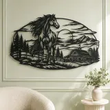 Horse Barn Horizon Metal Wall Art | Equestrian Wall Decor - lifestyle view 2