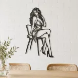 Sensual Chair Pose Metal Wall Art | Movement Silhouette Decor - lifestyle view 4