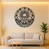 Solar Lotus Metal Wall Art | Botanical Metal Wall Decor