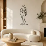 Décoration murale en métal "Pose de manche drapée" | Décor de figure de mode
