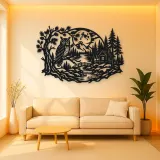 Owl Woodland Night Metal Wall Art | Wildlife Silhouette Decor