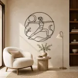 Peaceful Warrior Curve Metal Wall Art | Yoga and Meditation Wall Decor - lifestyle view 5