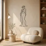 Shoulder Drape Elegance Metal Wall Art | Fashion Figure Wall Decor - lifestyle view 5