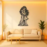 Mother Daughter Hug Metal Wall Art | Family Silhouette Decor
