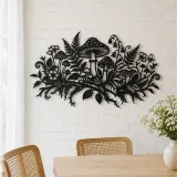 Mushroom Woodland Garden Metal Wall Art | Botanical Metal Wall Decor - lifestyle view 4