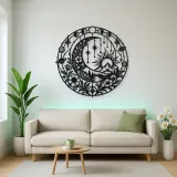 Starry Crescent Garden Metal Wall Art | Botanical Metal Wall Decor