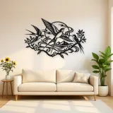 Swallow Flight Flow Metal Wall Art | Wildlife Silhouette Decor