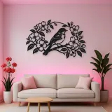 Bluebird Floral Arch Metal Wall Art | Wildlife Silhouette Decor