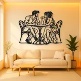 Coffee Date Couple Metal Wall Art | Romantic Couple Decor