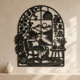 Home Arch Landscape Metal Wall Art | Cozy Home Metal Decor - lifestyle view 3