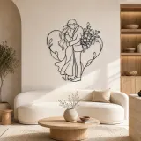 Blumen-Geschenk Liebende Metall-Wandkunst | Romantische Paar-Dekoration