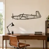 M20M Airplane Silhouette Metal Wall Art, Metal Aircraft Silhouette, Aviation Wall Decor, Aviator Decor - lifestyle view 4