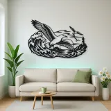 Seagull Wave Flight Metal Wall Art | Coastal and Nautical Wall Decor