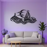 Moonlit Boat Metal Wall Art | Coastal and Nautical Wall Decor
