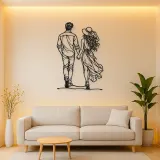 Hand in Hand Stroll Metal Wall Art | Romantic Couple Decor