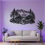 Whispering Pine Forest Metal Wall Art | Nature Silhouette Decor