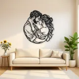 Forehead Touch Metal Wall Art | Romantic Couple Decor