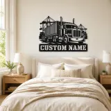 Personalized Container Semi Truck Port Metal Wall Art - lifestyle view 2