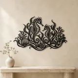 Seahorse Garden Metal Wall Art | Coastal and Nautical Wall Decor - lifestyle view 3
