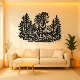 Horse in Forest Metal Wall Art | Equestrian Wall Decor