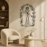Floral Arch Woman Metal Wall Art | Botanical Woman Wall Decor - lifestyle view 5